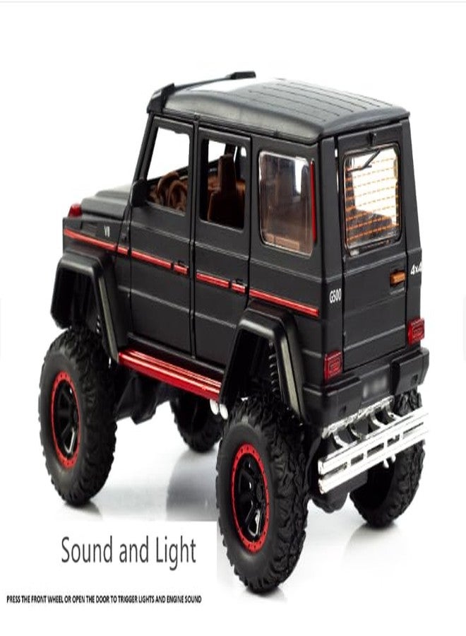 عطري سيارة ATRI 1:32 مصبوبة من المعدن 4x4 G Klessa تعمل بالسحب للخلف مع أضواء وصوت وباب قابل للفتح (أسود) - Image 5